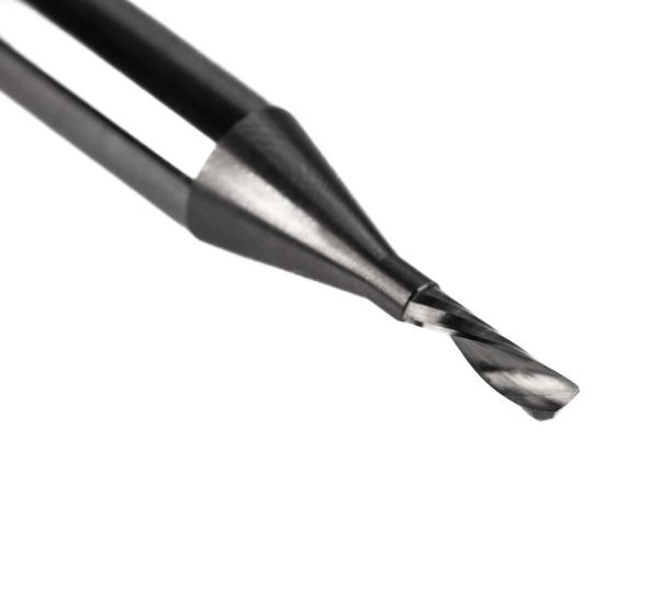 VHM Einschneider linksspiralisiert, rechtsschneidend (Downcut) | Ø 2.0mm | SL7 (SF30-L)